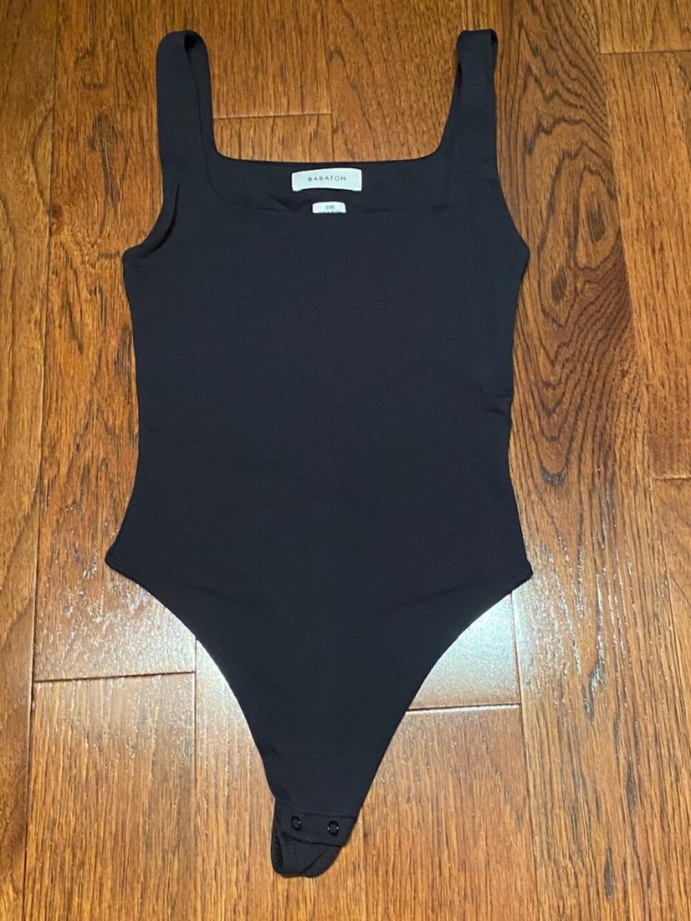 Babaton Aritzia Black Contour Squareneck Bodysuit, Size XXS